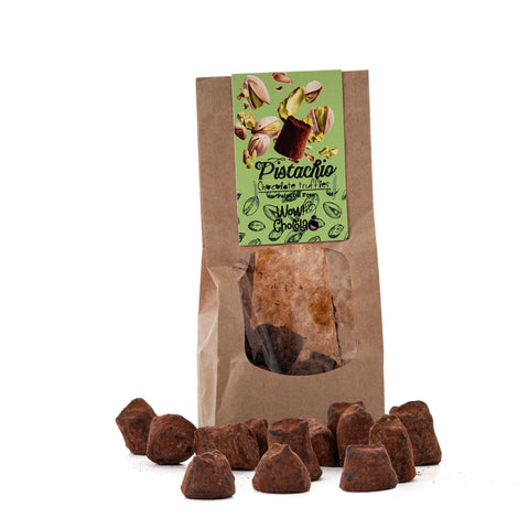 Pistachio Chocolate Truffles - Biodegradable bags 130g - WOW Chocolao!