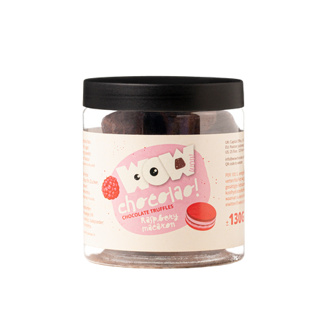 Trufas de chocolate Macaron de Frambuesa - Tarro para regalo 130 g
