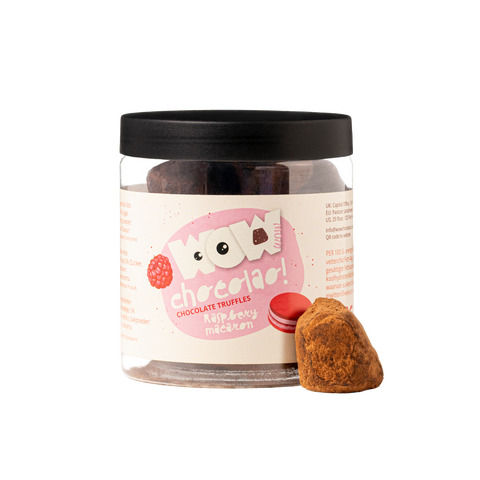 Trufas de chocolate Macaron de Frambuesa - Tarro para regalo 130 g