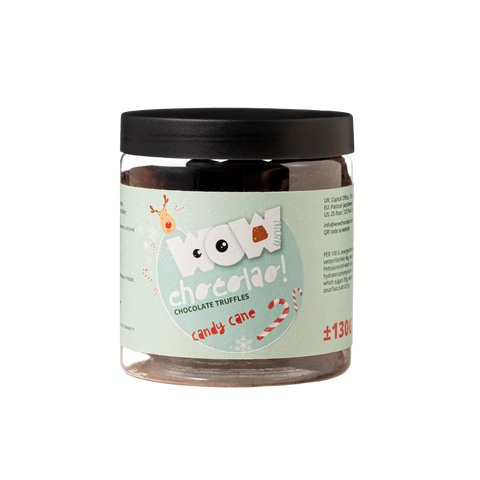 Candy cane cocoa truffles