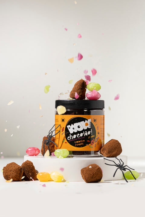 Explosive Sweets – Halloween-sjokoladetrøfler – 130 g gaveglass